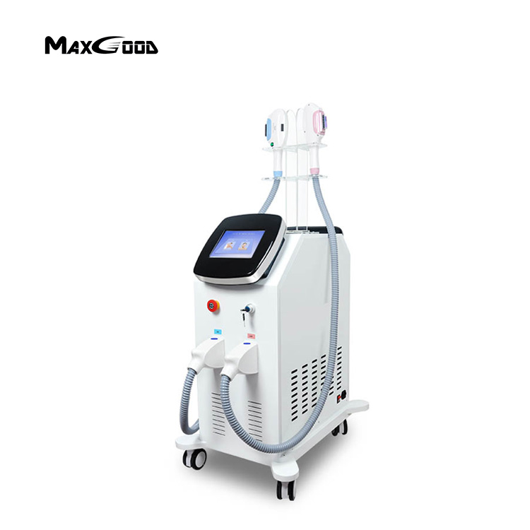 2018 New design two handles painless 360 magneto optical OPT  ipl hair removal machine for permanent hair removal