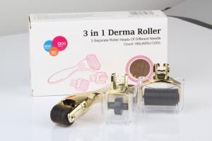 Newest 3 in 1 Derma Roller with 3 Separate Roller Heads of Different Needle Count 180c/600c/1200c for eye+face+body FOB Reference Price:Get Latest Price